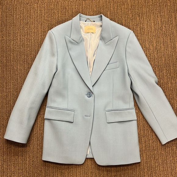 Dorothee Schumacher robins egg blue wool crepe pant suit - Picture 3 of 10